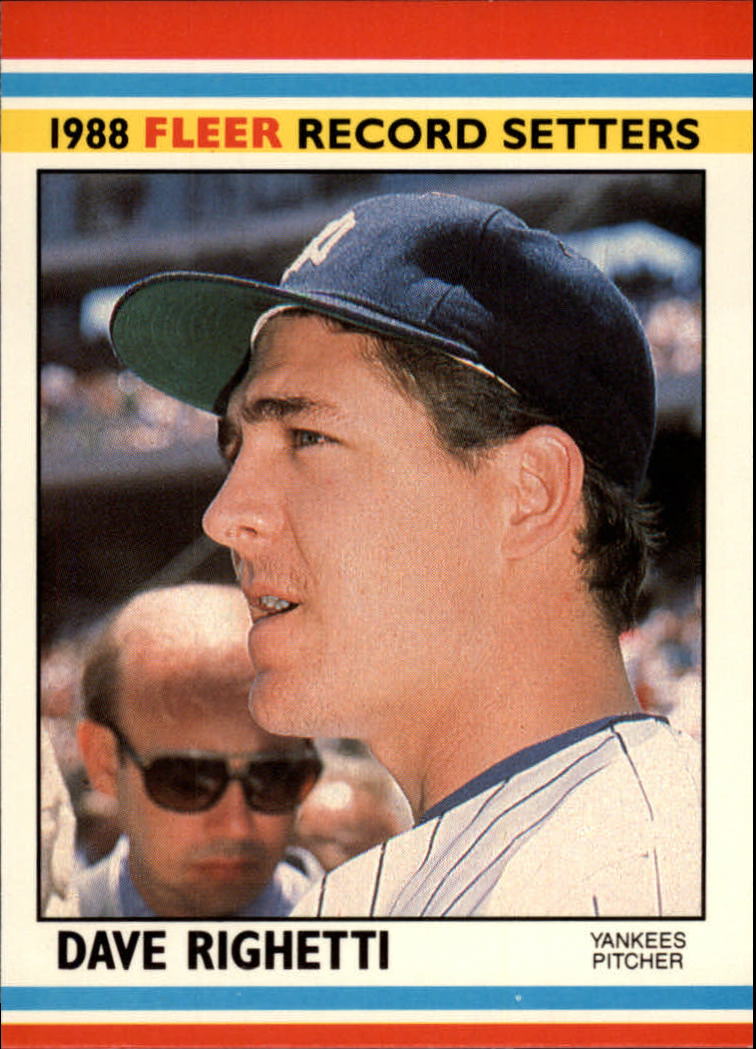 1988 Fleer Record Setters Baseball Cards       032      Dave Righetti